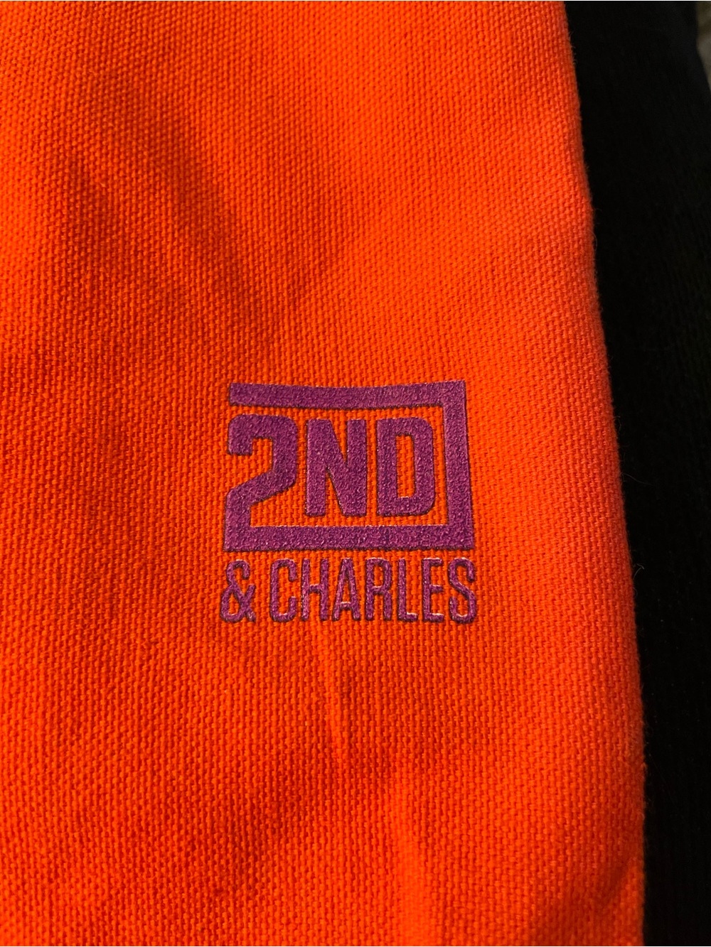 Out of Print Orange Canvas Tote with Black Label - Picture 7 of 7